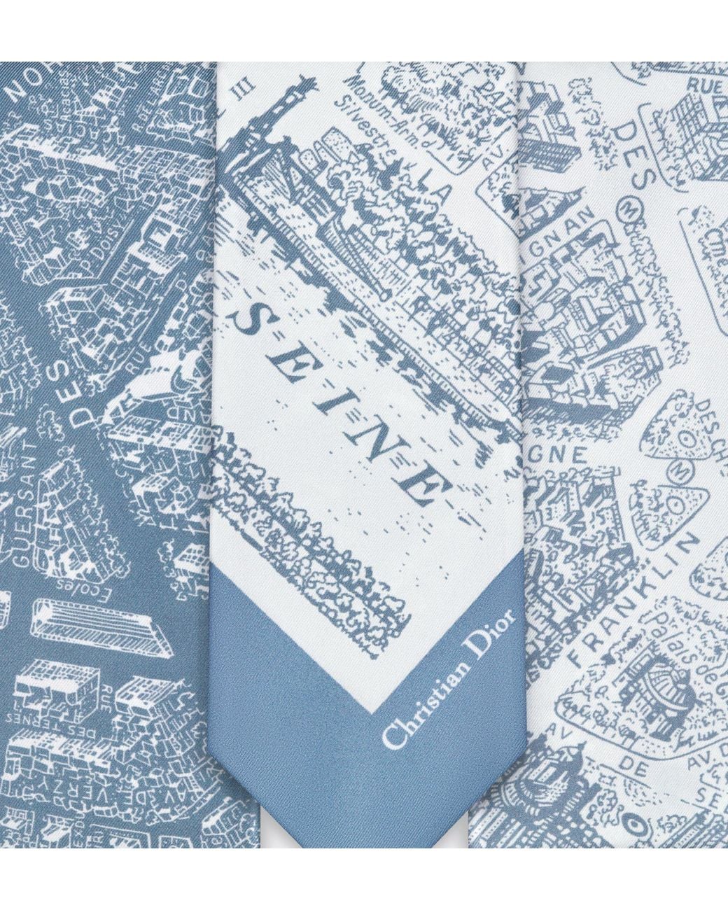 Dior Blue Plan De Paris Maxi Mitzah Scarf