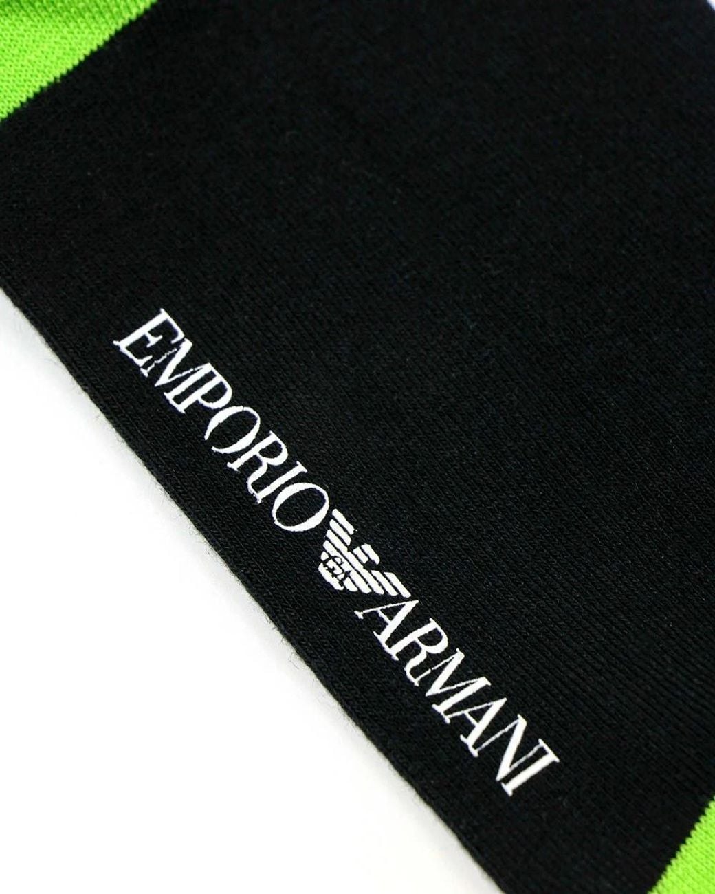 Emporio Armani Green Logo Socks for men