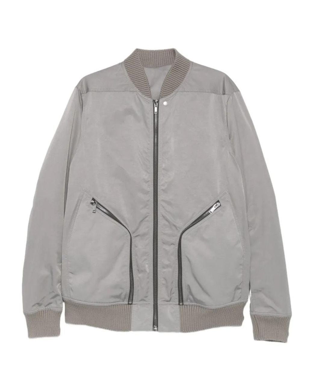 Rick Owens Gray Zip-Up Bomber Jacket for men