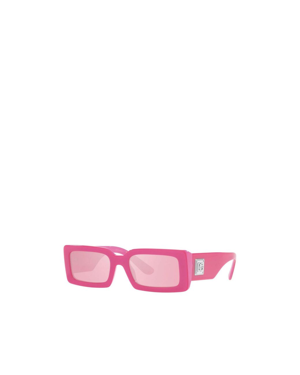 Dolce & Gabbana Pink Rectangular Plastic Sunglasses