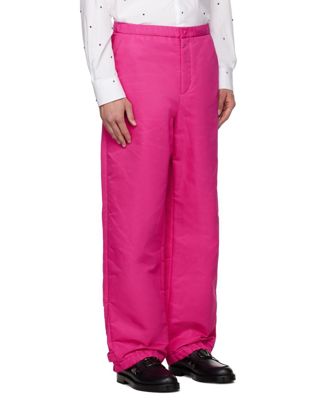 Valentino Pink Mid-Rise Straight Leg Trousers for men