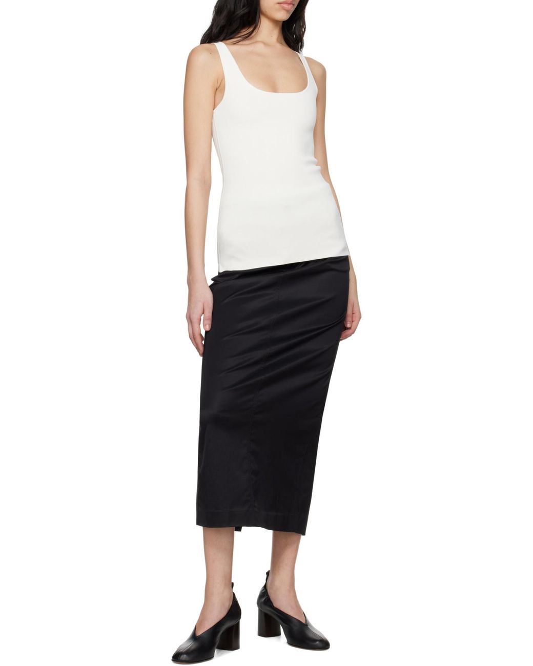 Totême Black Totême High-Waist Straight Skirt