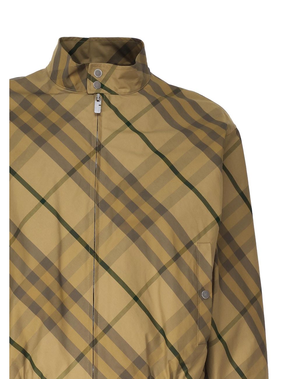 Burberry Green Check Printed Zipped Bomber Jacket for men