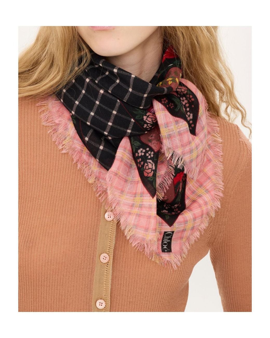 Chloé Black The Chloé Folk Square Scarf