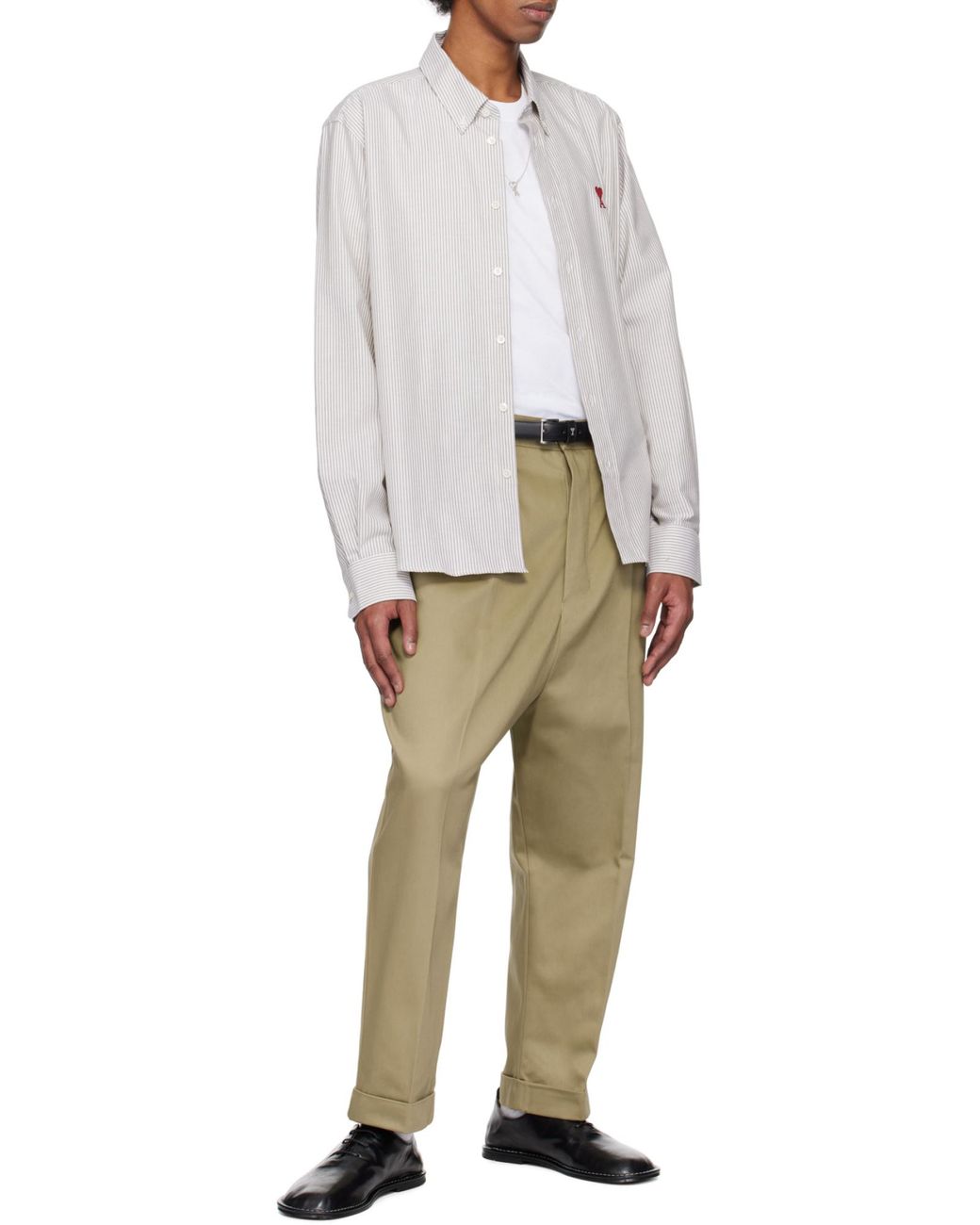 AMI Green Ami Oversized Carrot Trousers for men
