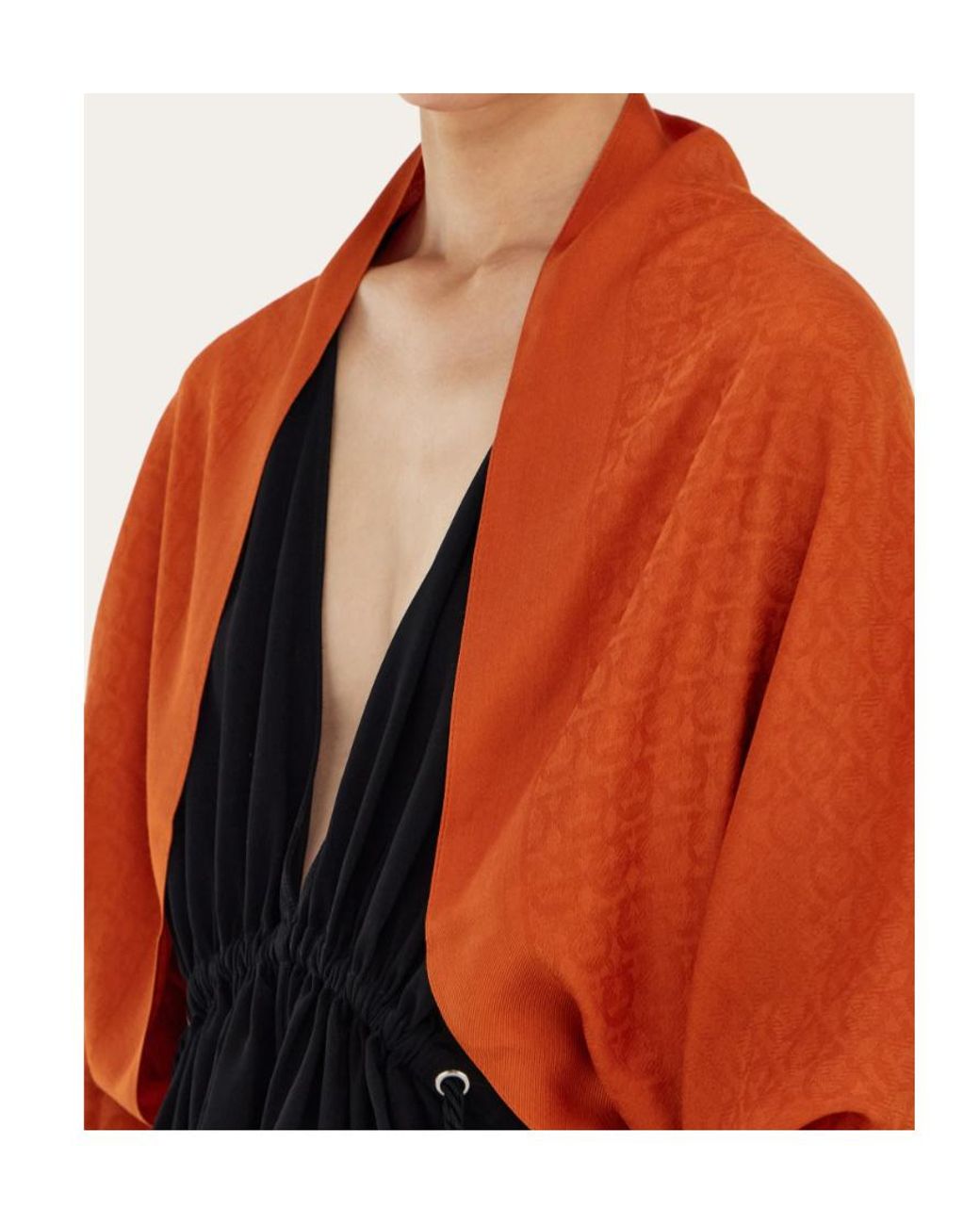 Ferragamo Orange Gancini Scarf