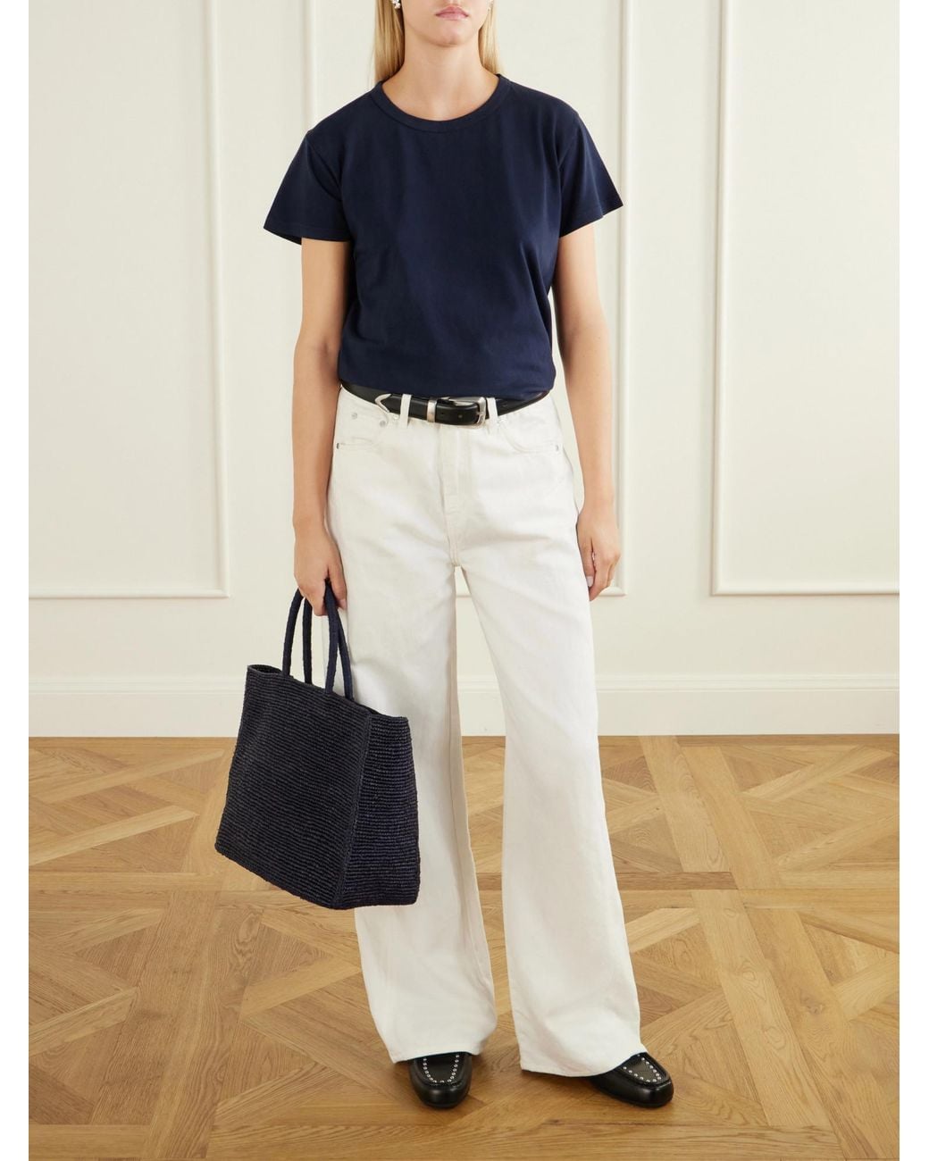 Leset Blue Cotton-Jersey T-Shirt