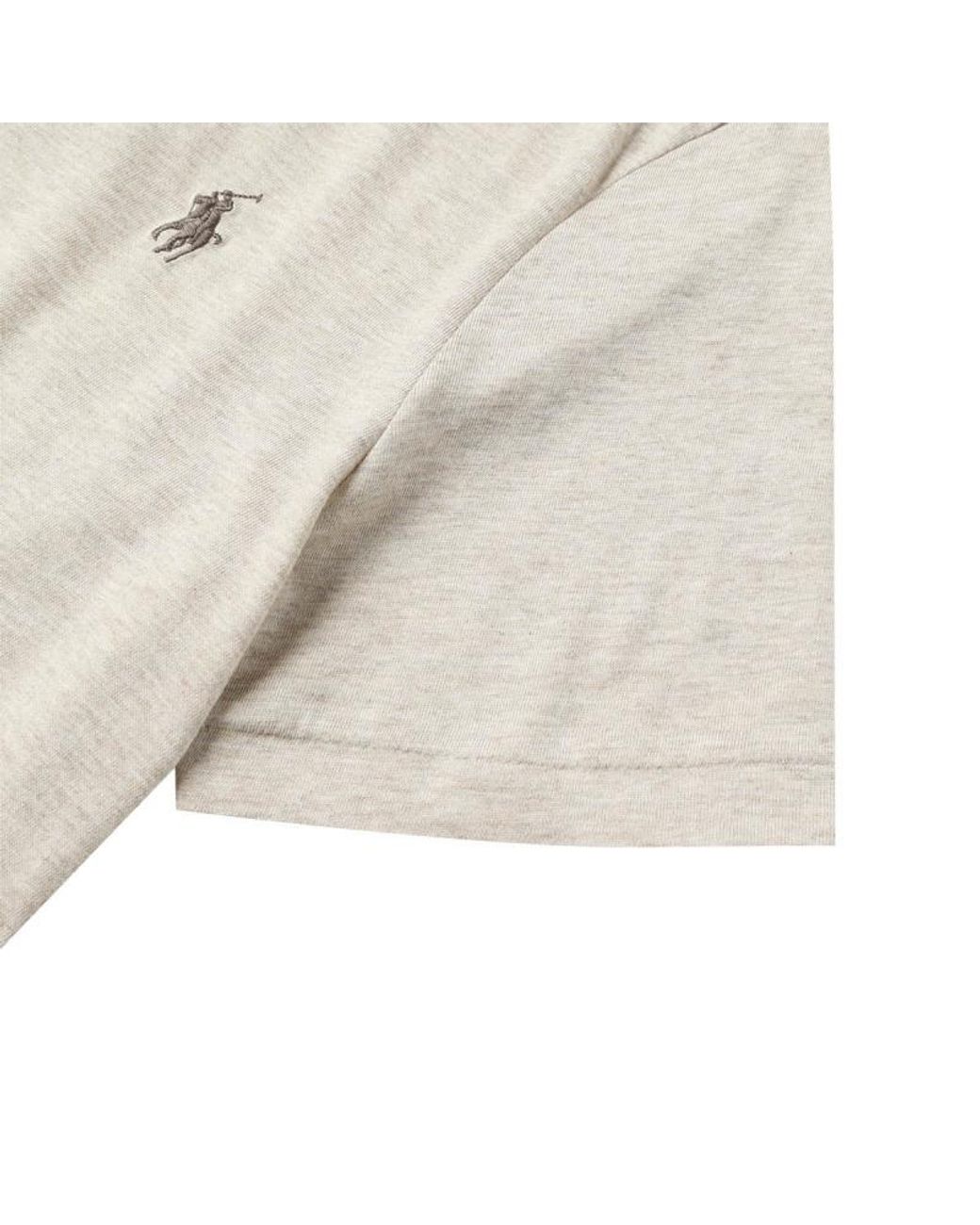 Polo Ralph Lauren White Logo Embroidered Crewneck T-Shirt for men