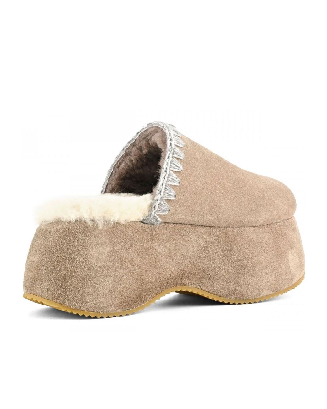 Mou Natural Whipstitch 70Mm Suede Platform Slippers