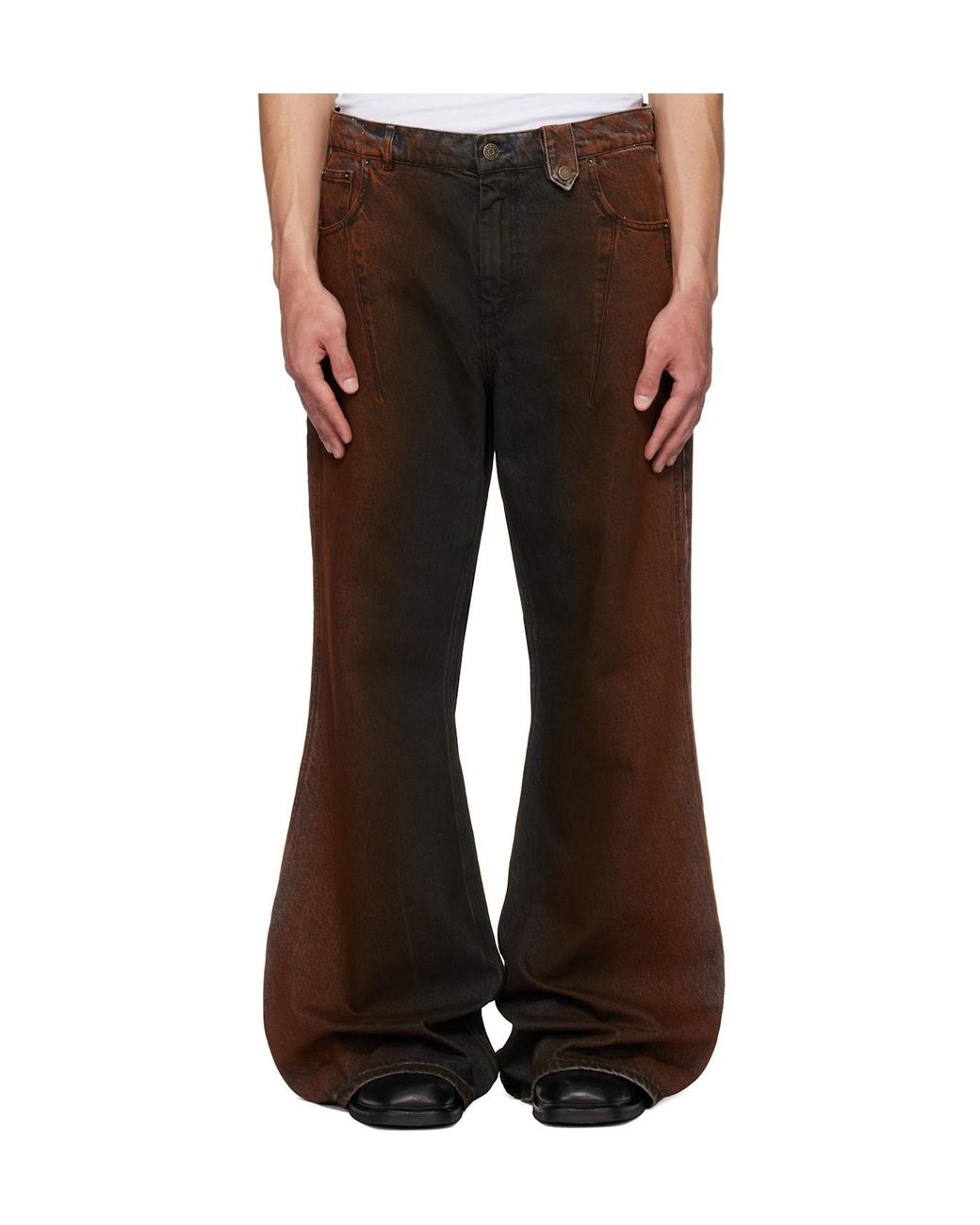 Egonlab Brown Wide-Leg Jeans for men
