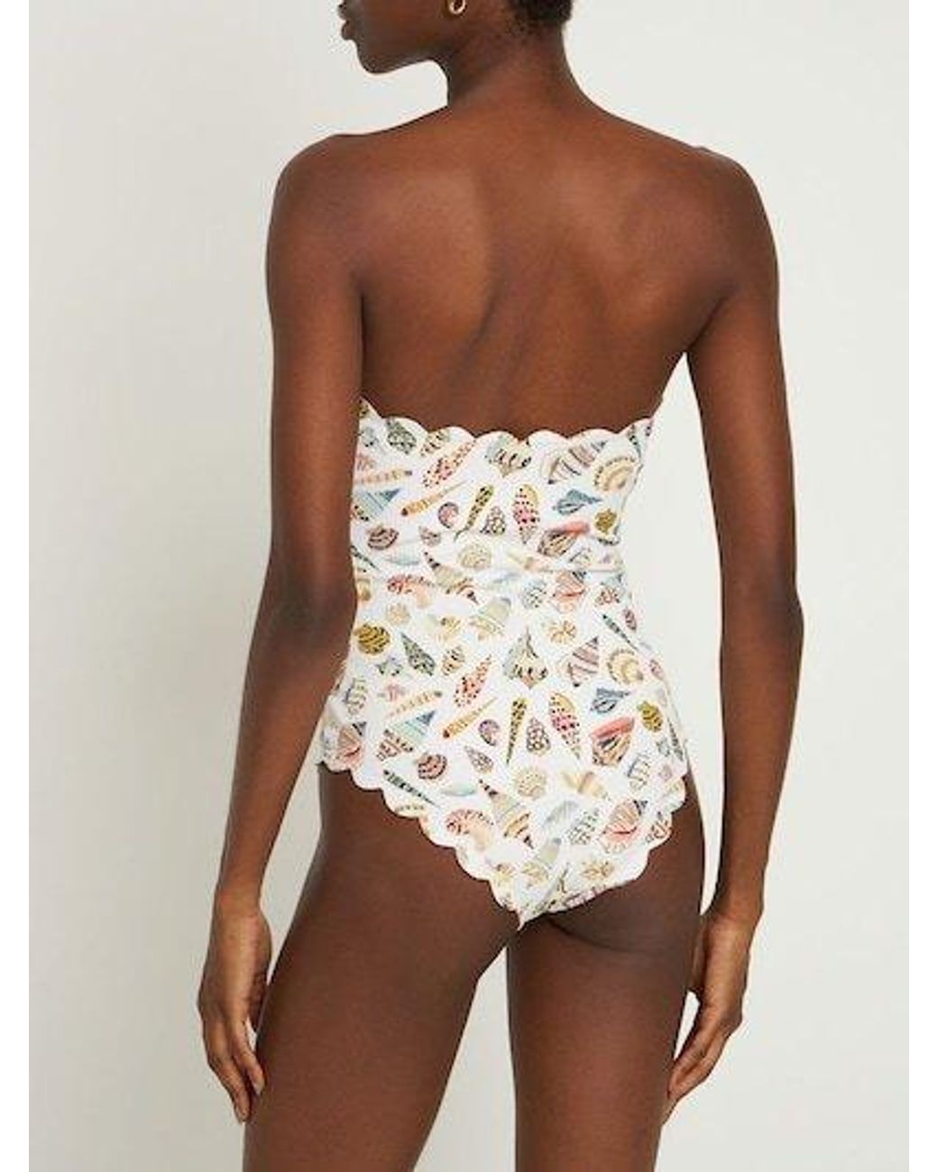 Marysia Swim Natural Esapeake Wears A One-Piece Swimsuit On Both Sides
