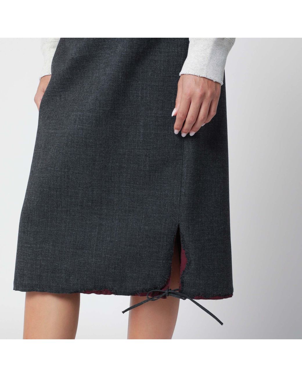 Prada Black Slate/Garnet Midi Skirt