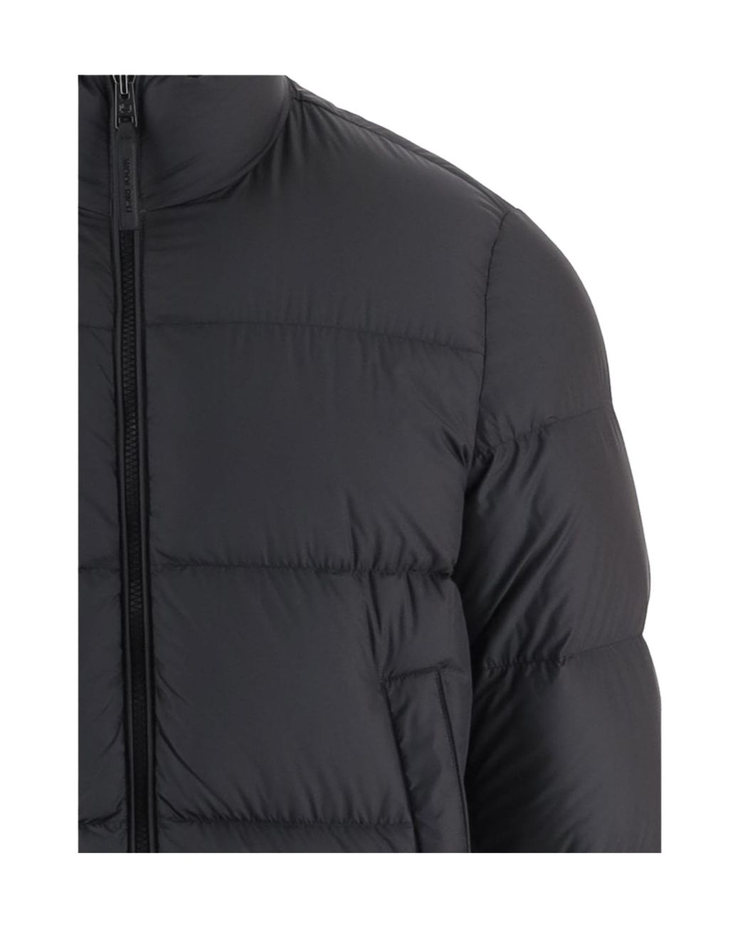 Woolrich Black High Collar Puffer Down Jacket for men