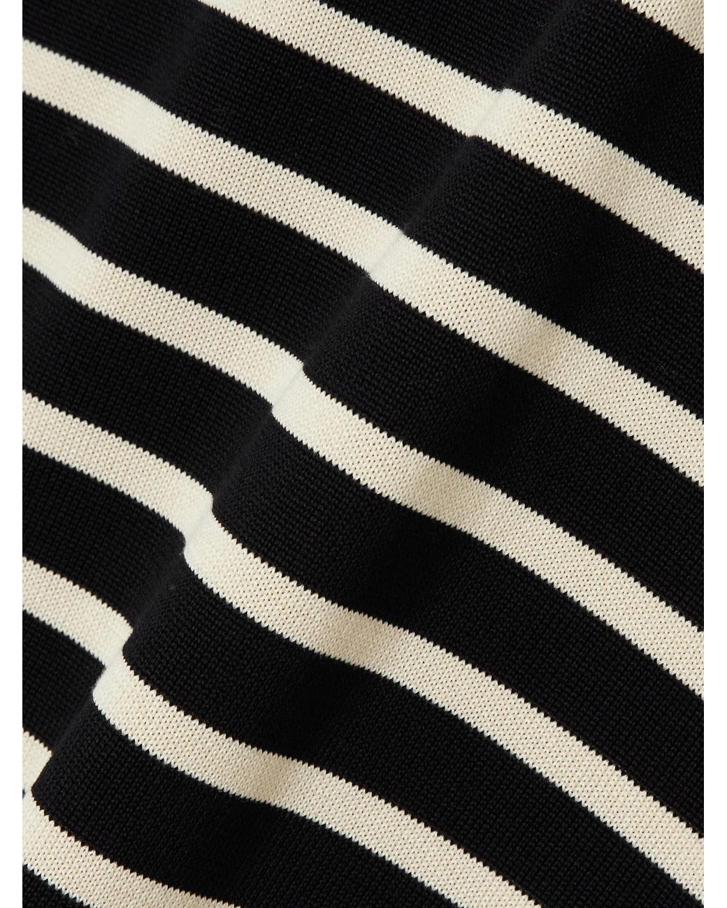 FRAME Black Striped Long-Sleeved Sweater