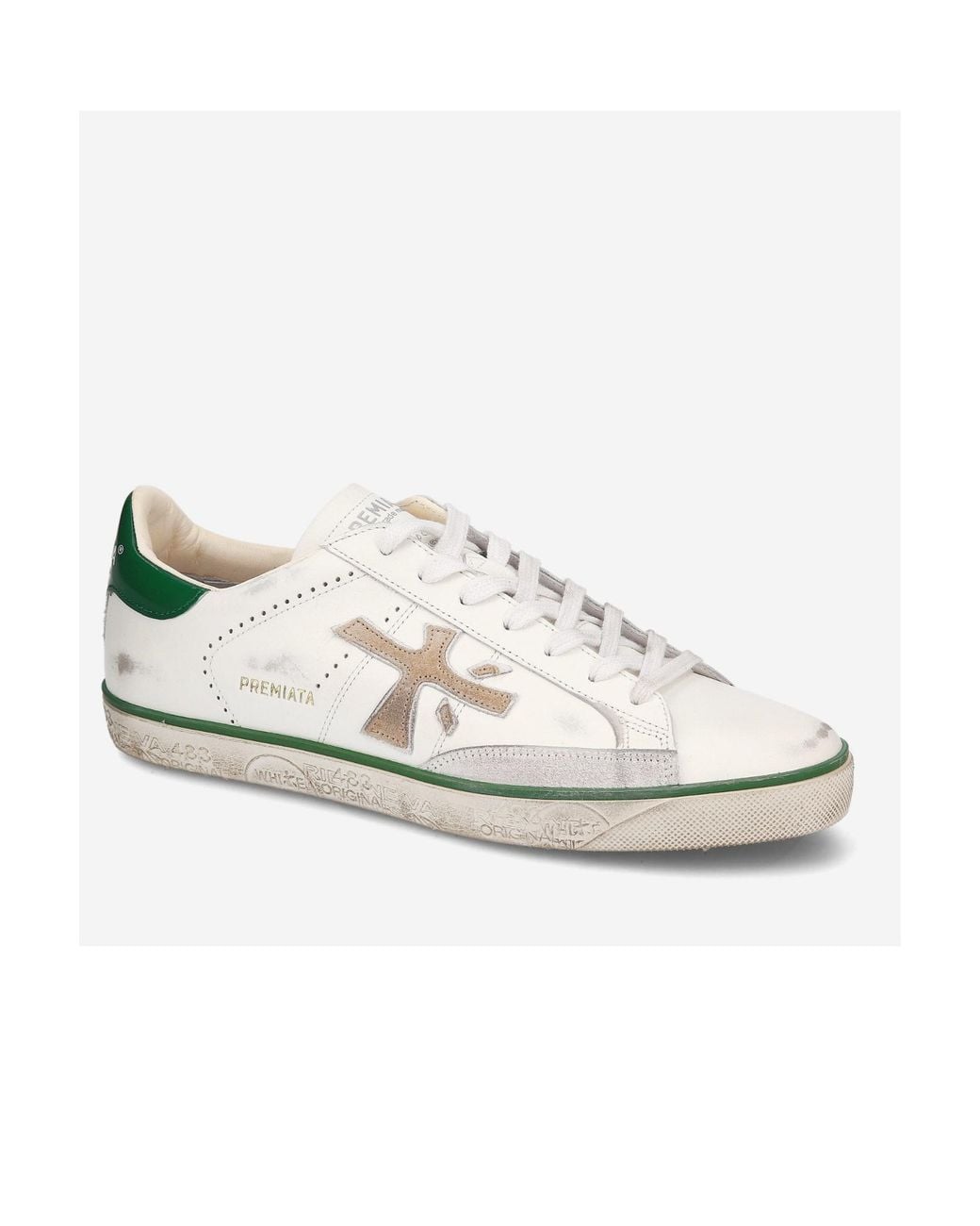 Premiata White Round Head Low-Cut Casual Shoes for men