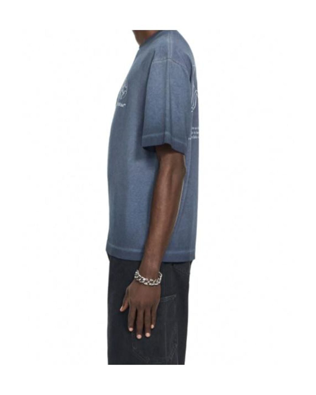 Off-White c/o Virgil Abloh Blue Half Arrow Skate Crewneck T-Shirt for men
