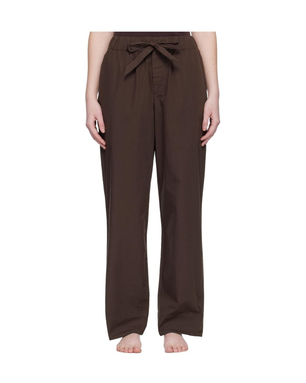 Tekla Brown Drawstring Pajama Pants for men