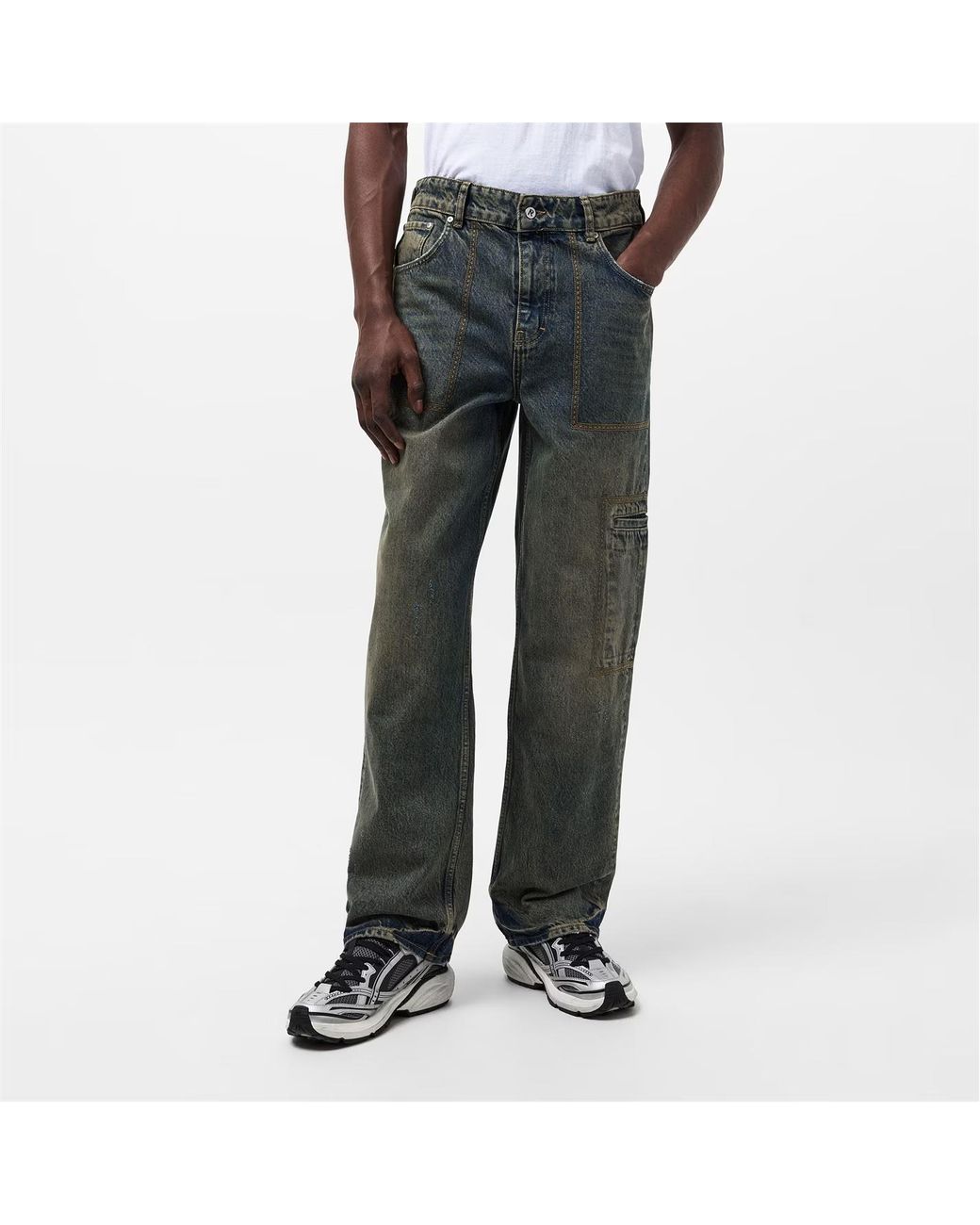 Represent Green Straight-Leg Jeans for men