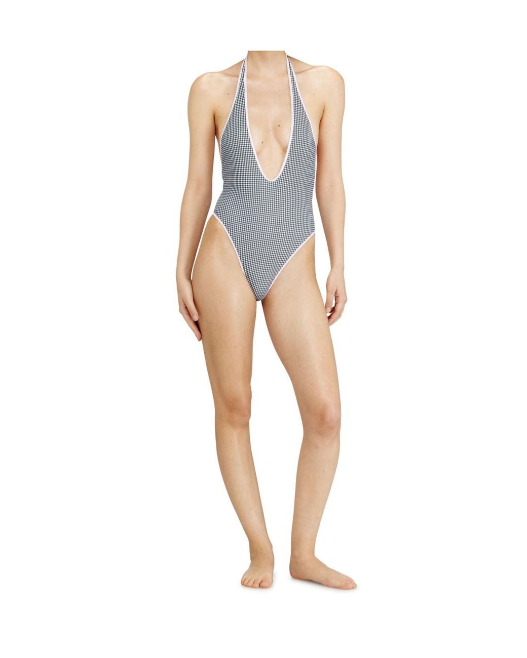 DIESEL Blue Allie-D-Core Houndstooth Printed Swimsuit