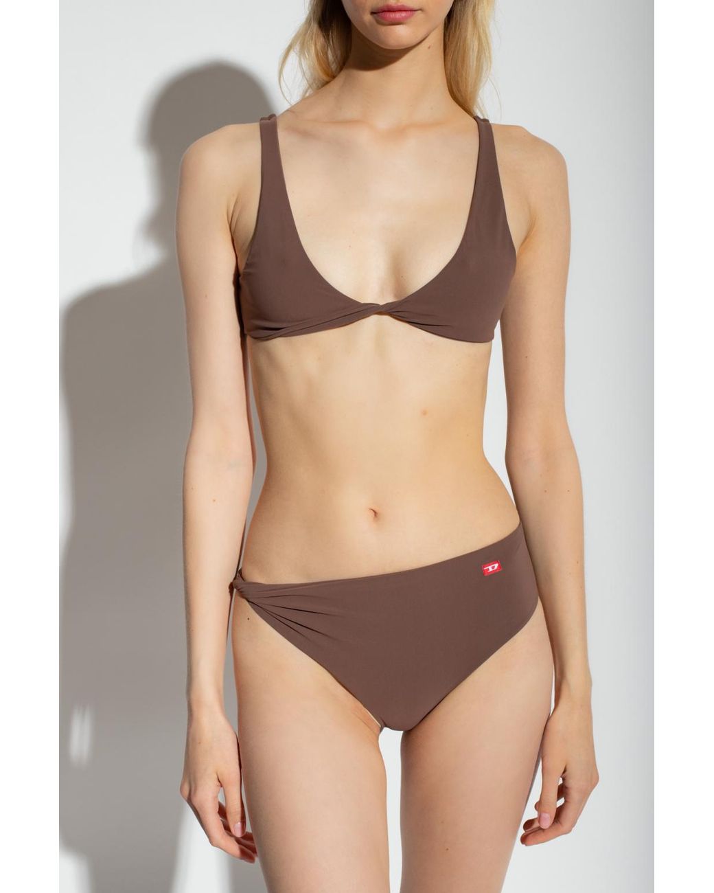DIESEL Natural Ash Twisted Bikini Bottoms