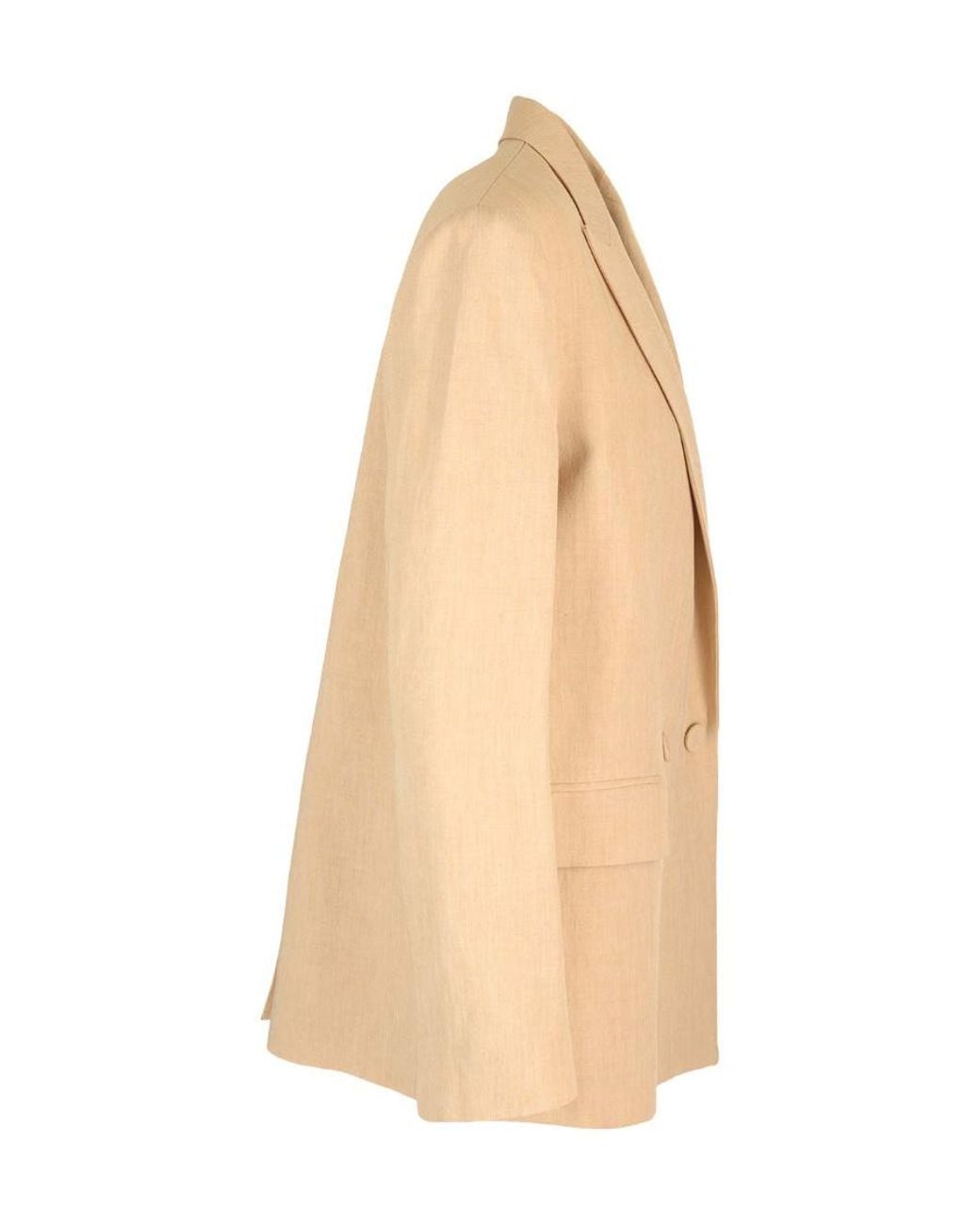 Fabiana Filippi Natural Oversized Double-Breasted Blazer