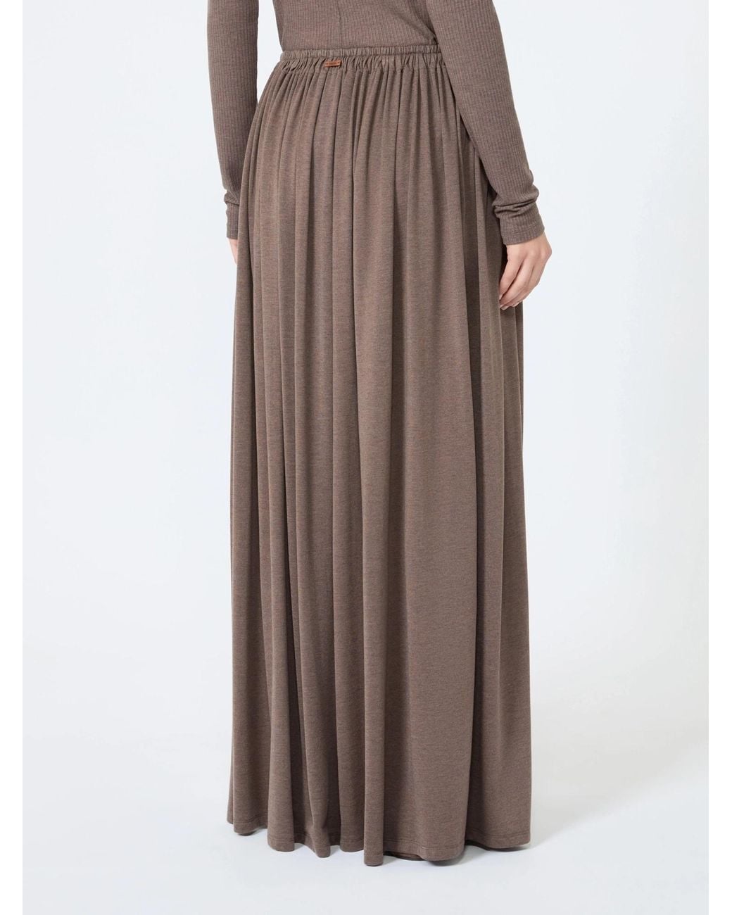 Max Mara Brown Livrea Pleated Maxi Skirt