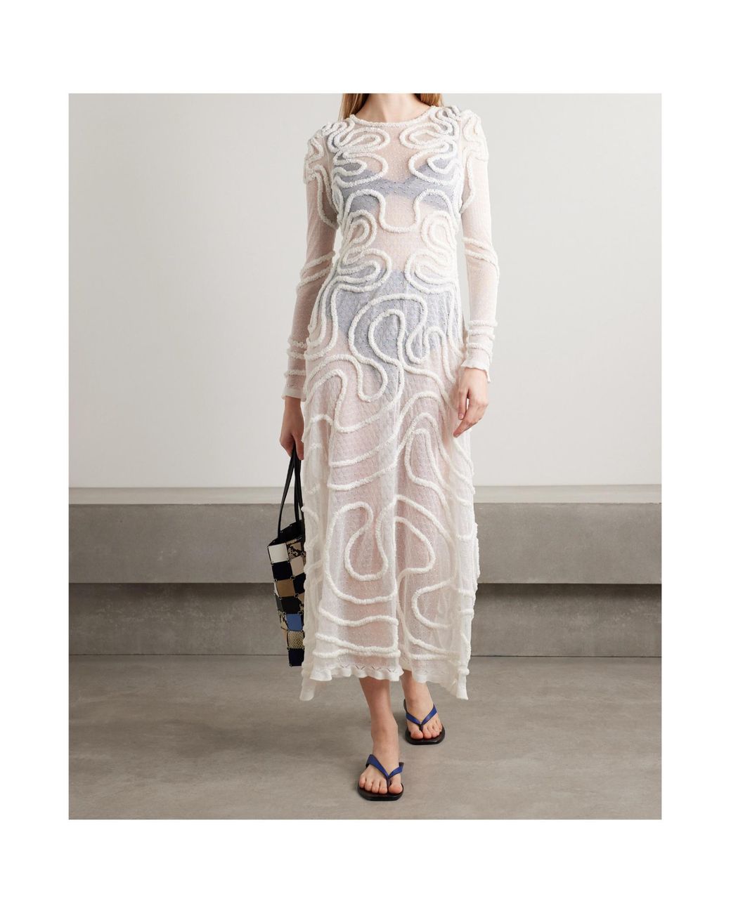 Ulla Johnson White Knitted Mid-Length Dress