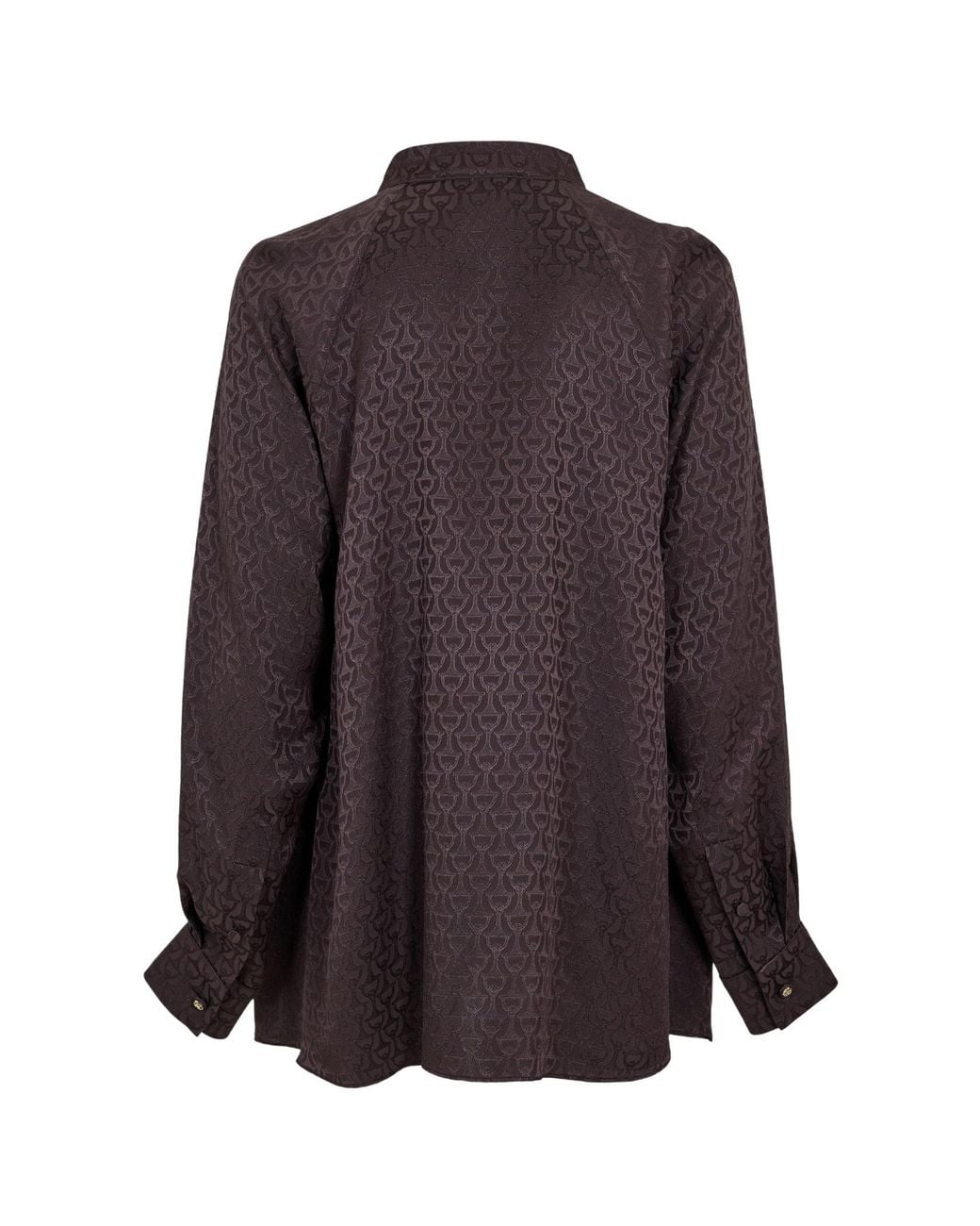 Gucci Purple Stand-Up Collar Long-Sleeved Top