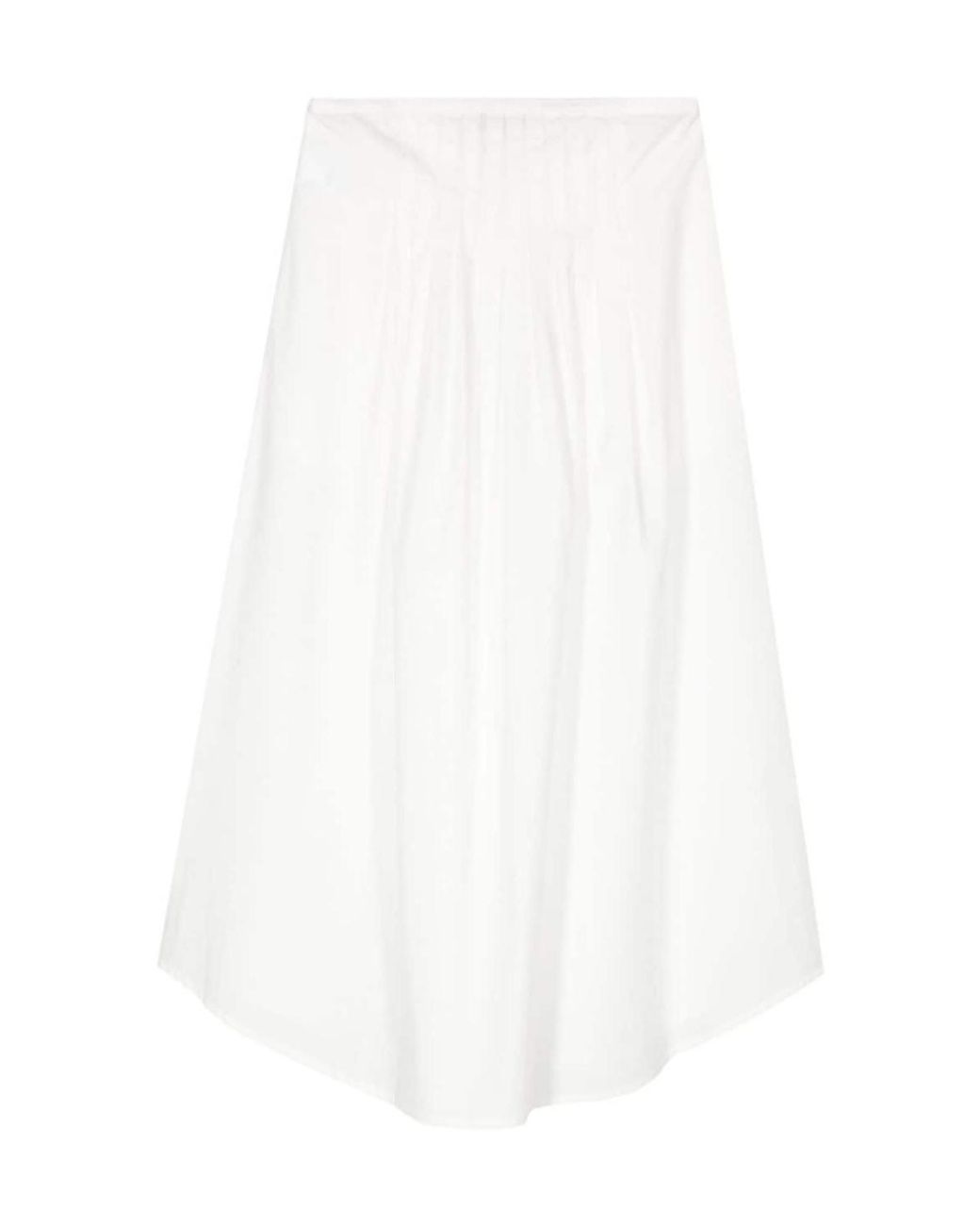 A.P.C. White Pleated Midi Skirt