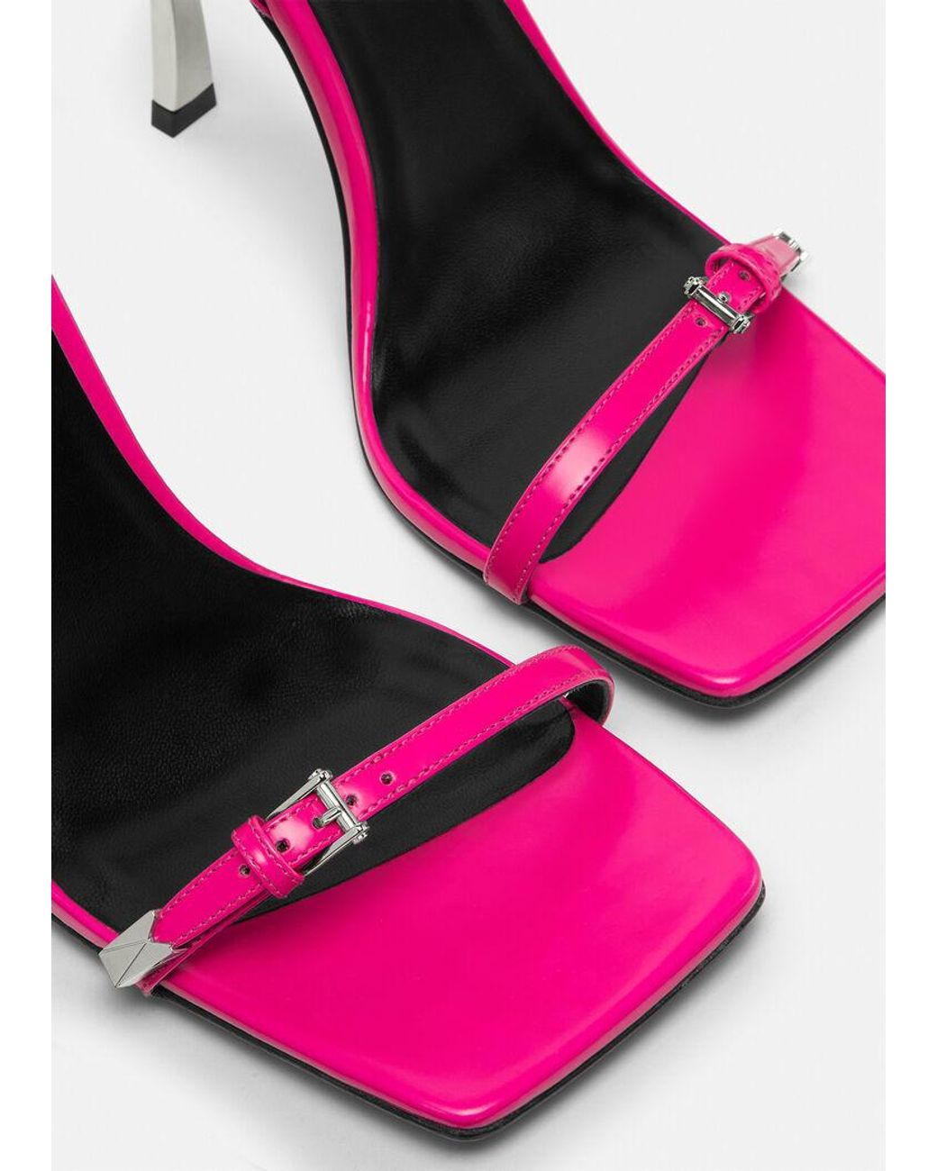 Versace Pink Pin-Point Ankle Strap Sandals