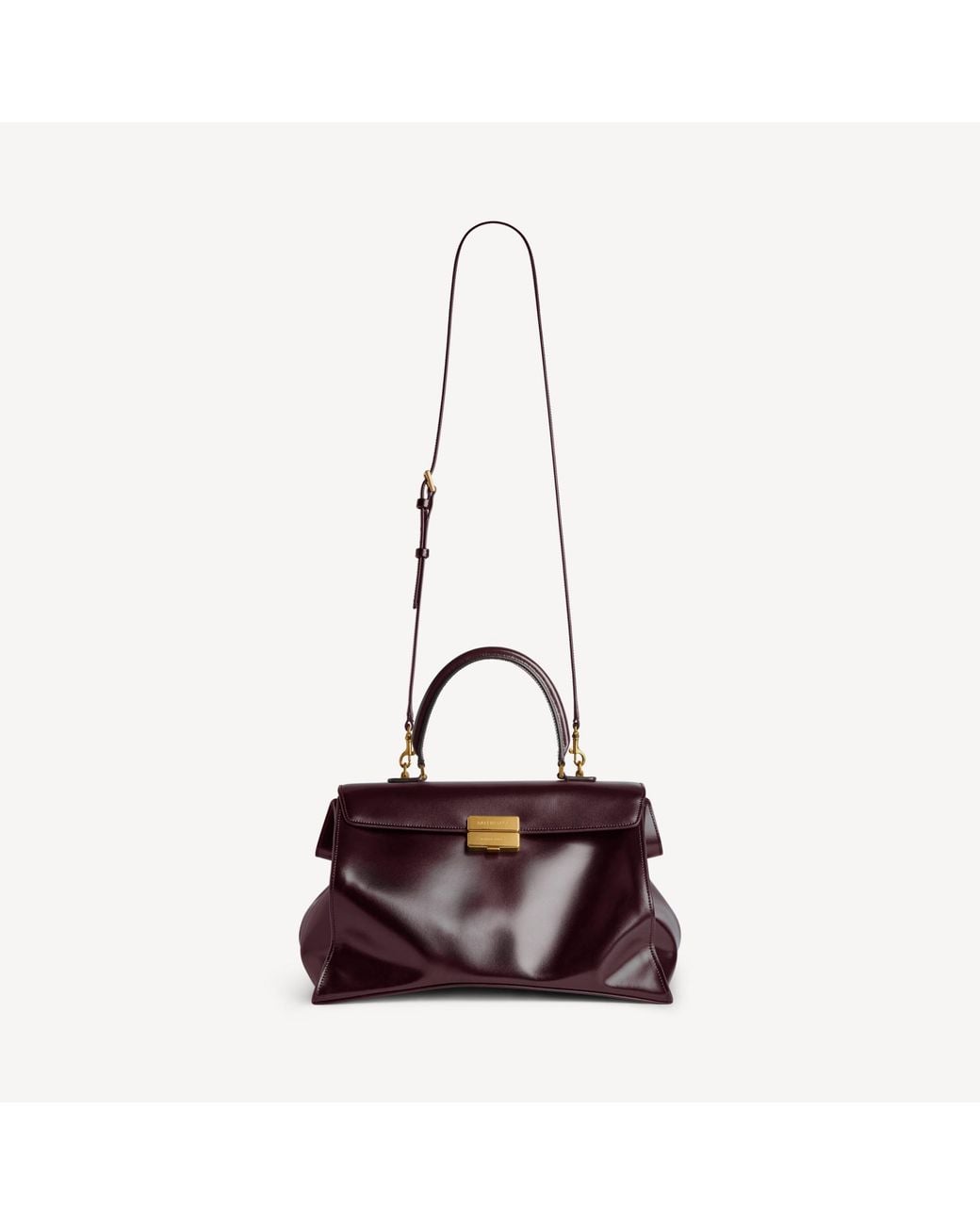 Balenciaga Purple Hourglass Avenue Top Handle Bag Medium