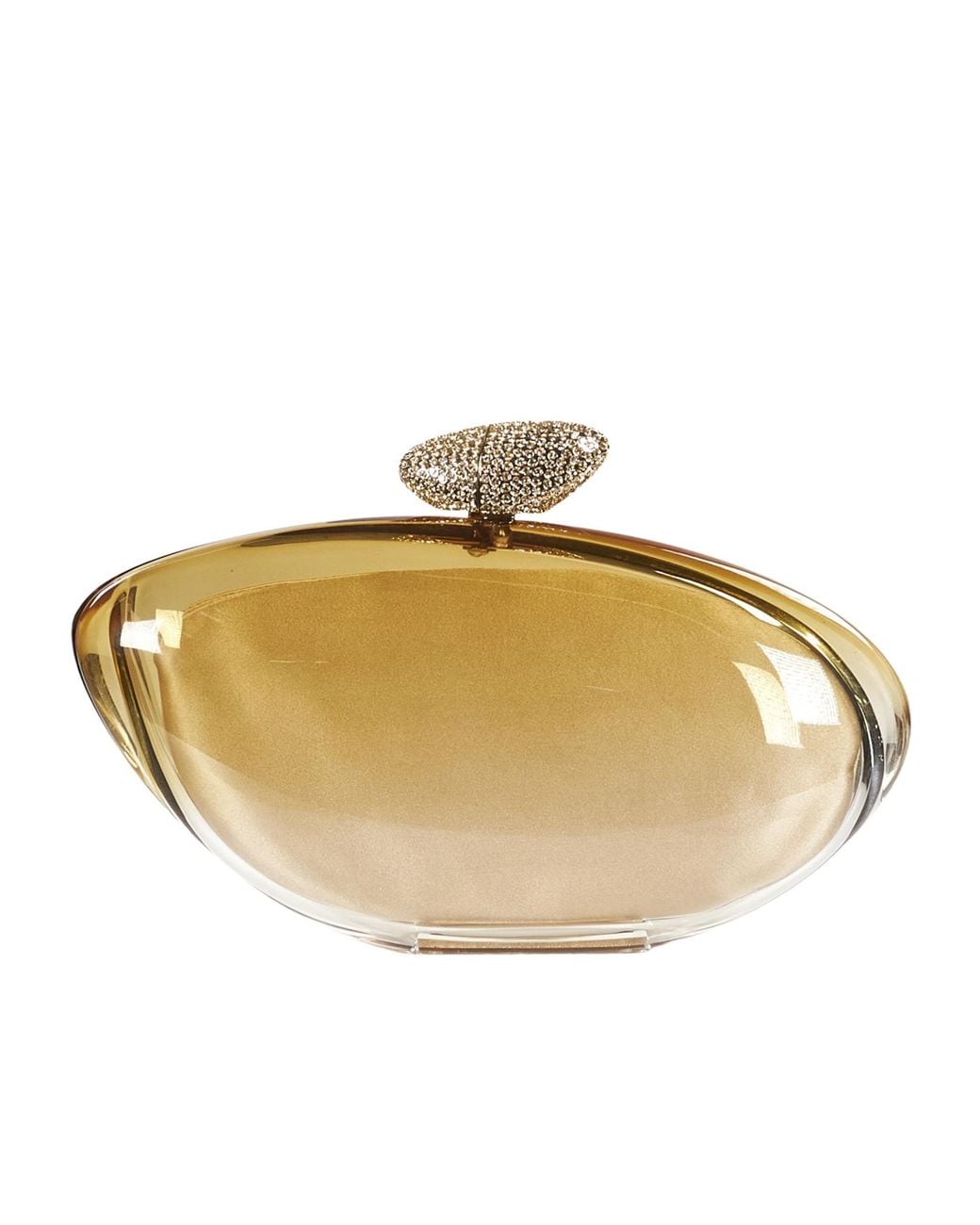 Benedetta Bruzziches Metallic Armonia Crystal-Embellished Clutch Bag