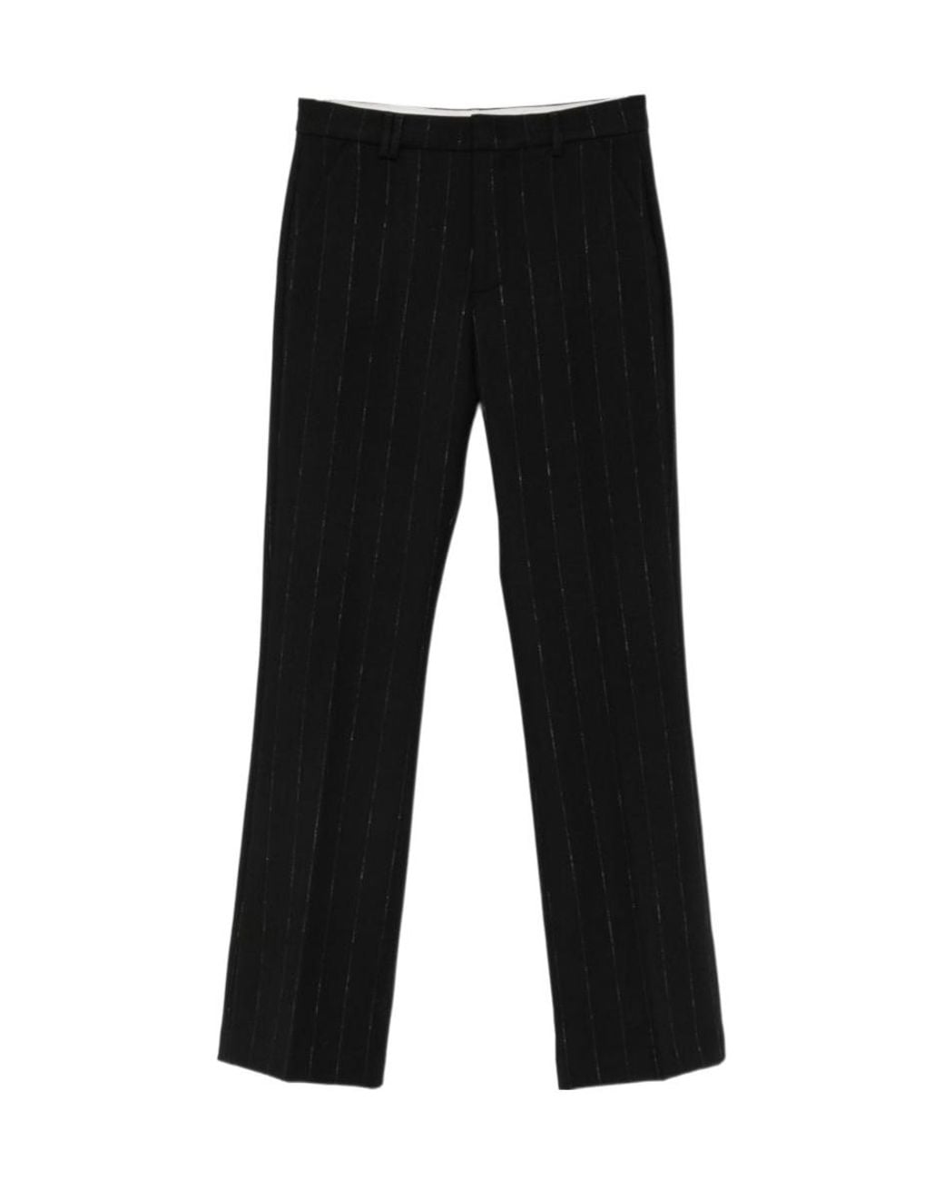 Seventy Black Pinstripe-Pattern Trousers