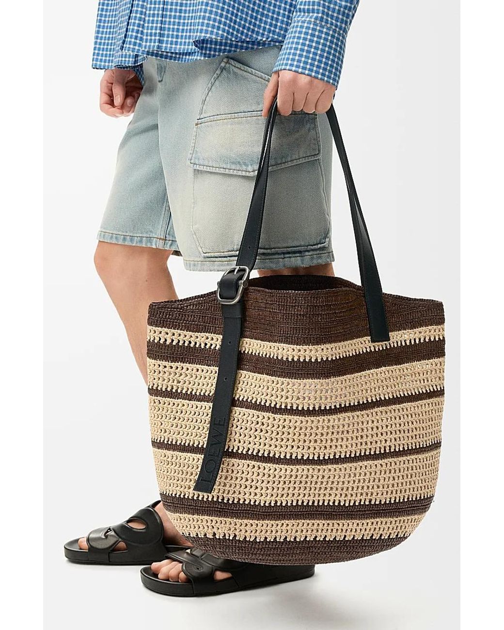 Loewe White Loop Basket Bag for men