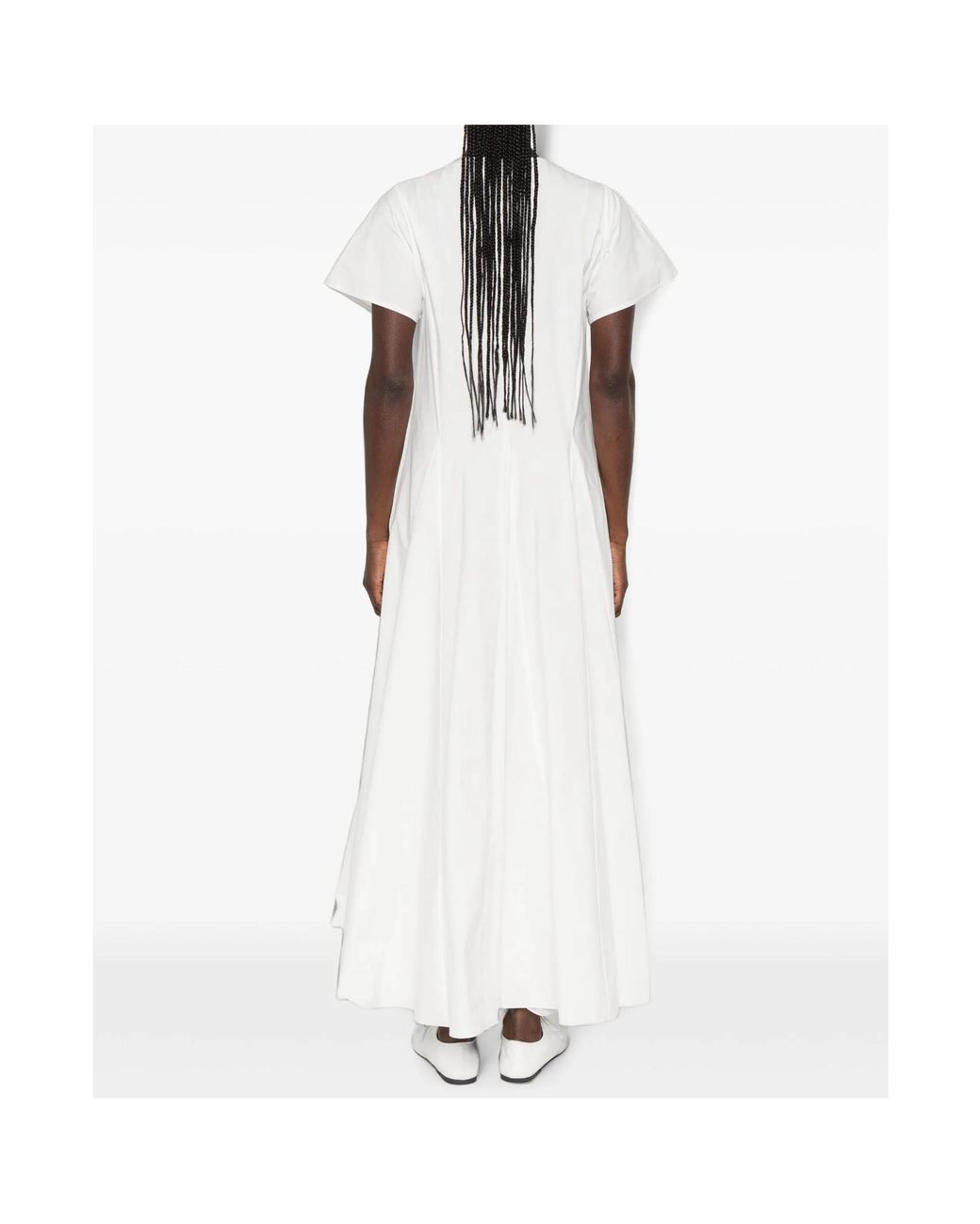 Forte_forte White Button-Up Flared Maxi Dress