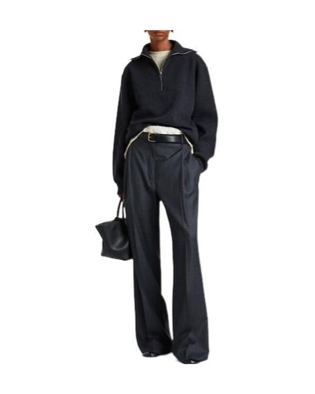 Rohe Blue Virgin Wool Wide-Leg Pants
