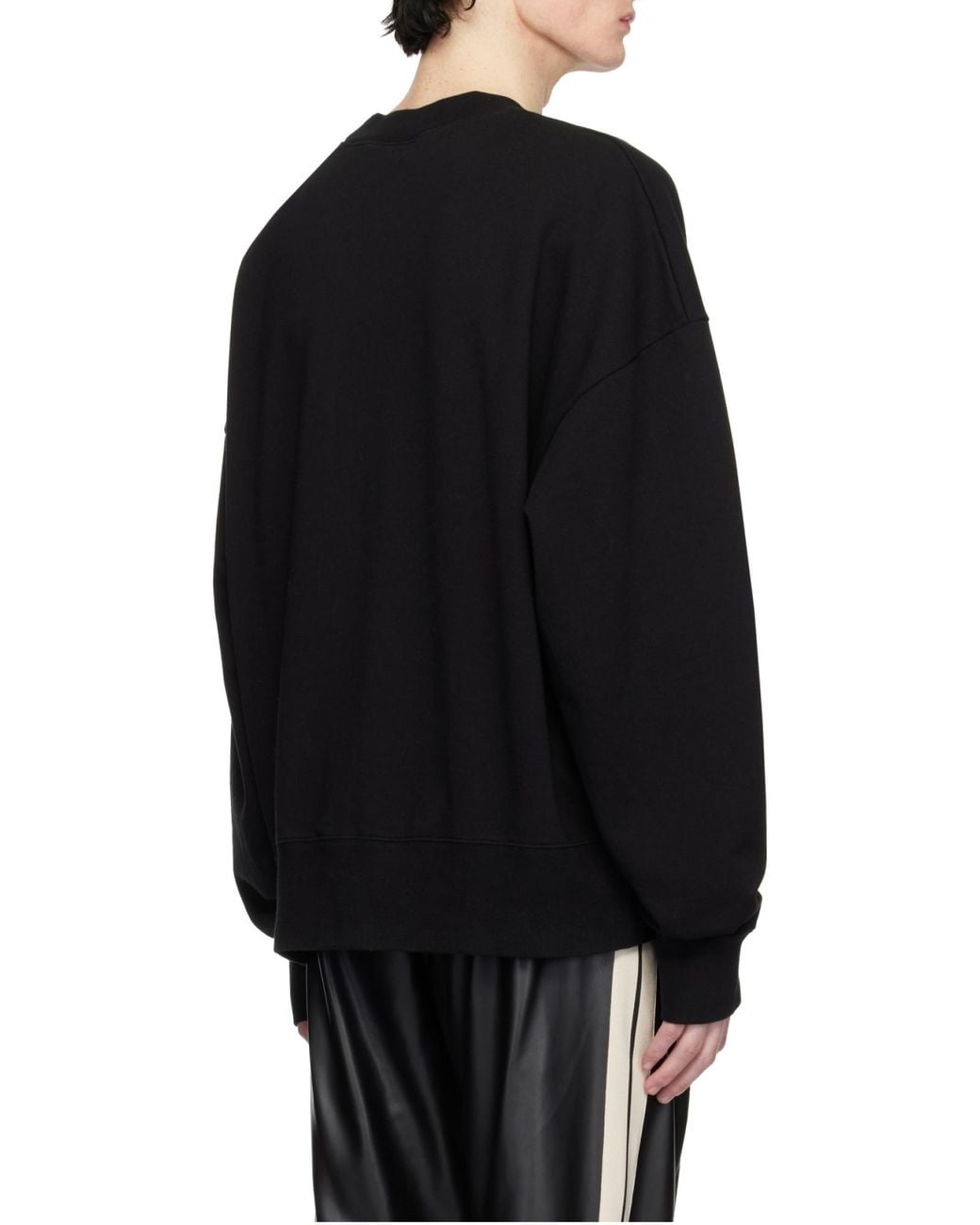 Palm Angels Black Logo Printed Crewneck Sweatshirt for men