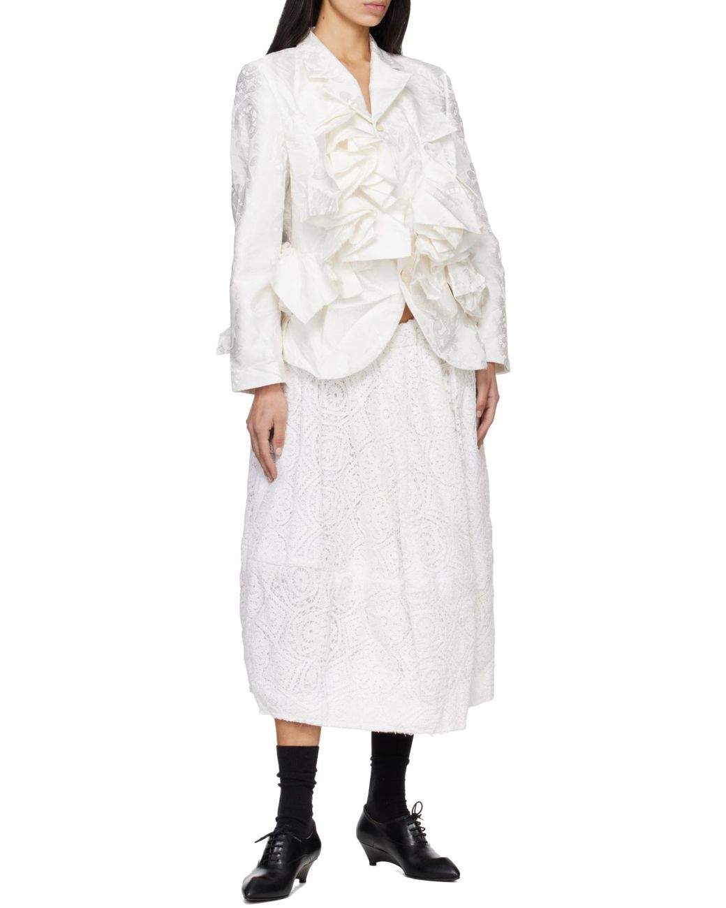Comme des Garçons White Long-Sleeved Jacket