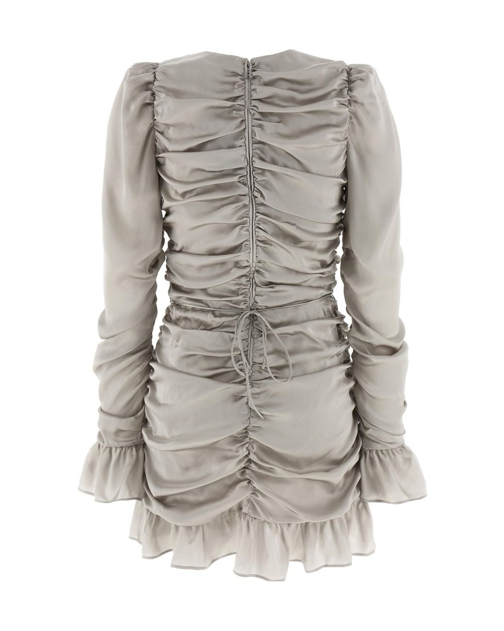 ROTATE BIRGER CHRISTENSEN Gray Ls Mini Bow Dress