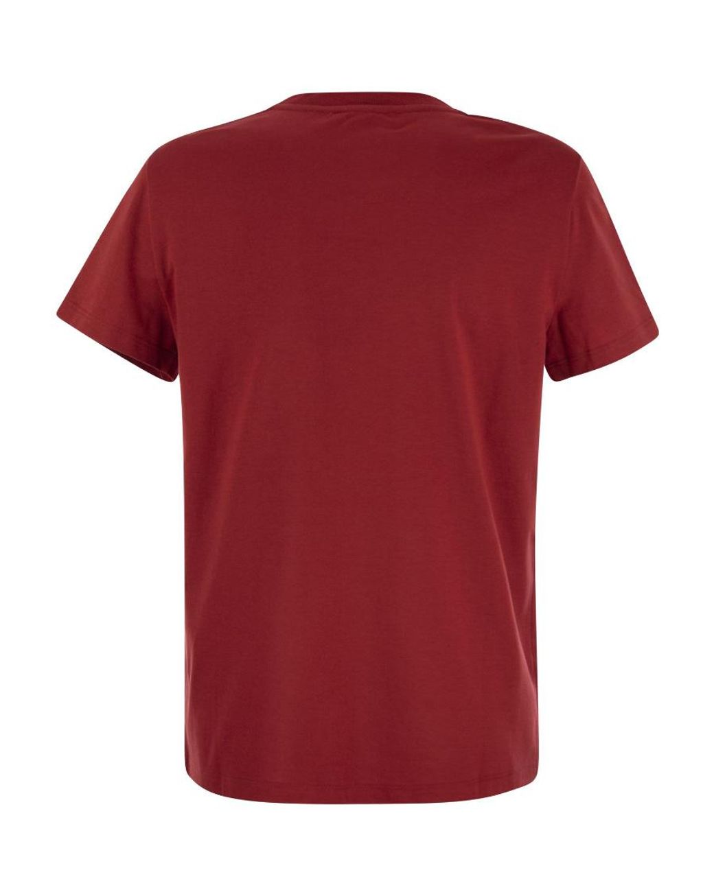 Max Mara Red Elmo Short Sleeved T Shirt With Pocket