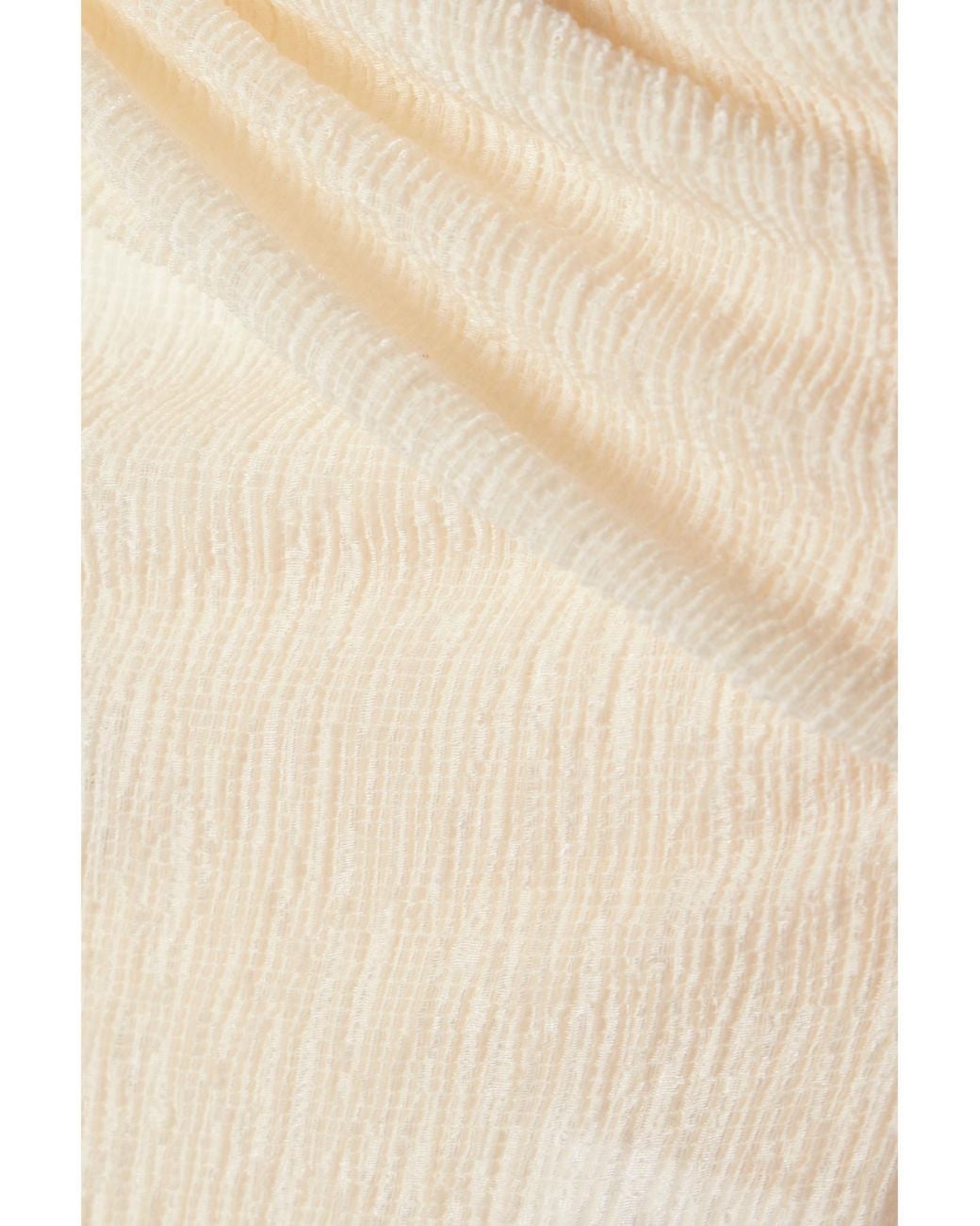 Magda Butrym White Embellished Gathered Stretch Lyocell-Blend Halterneck Maxi Dress