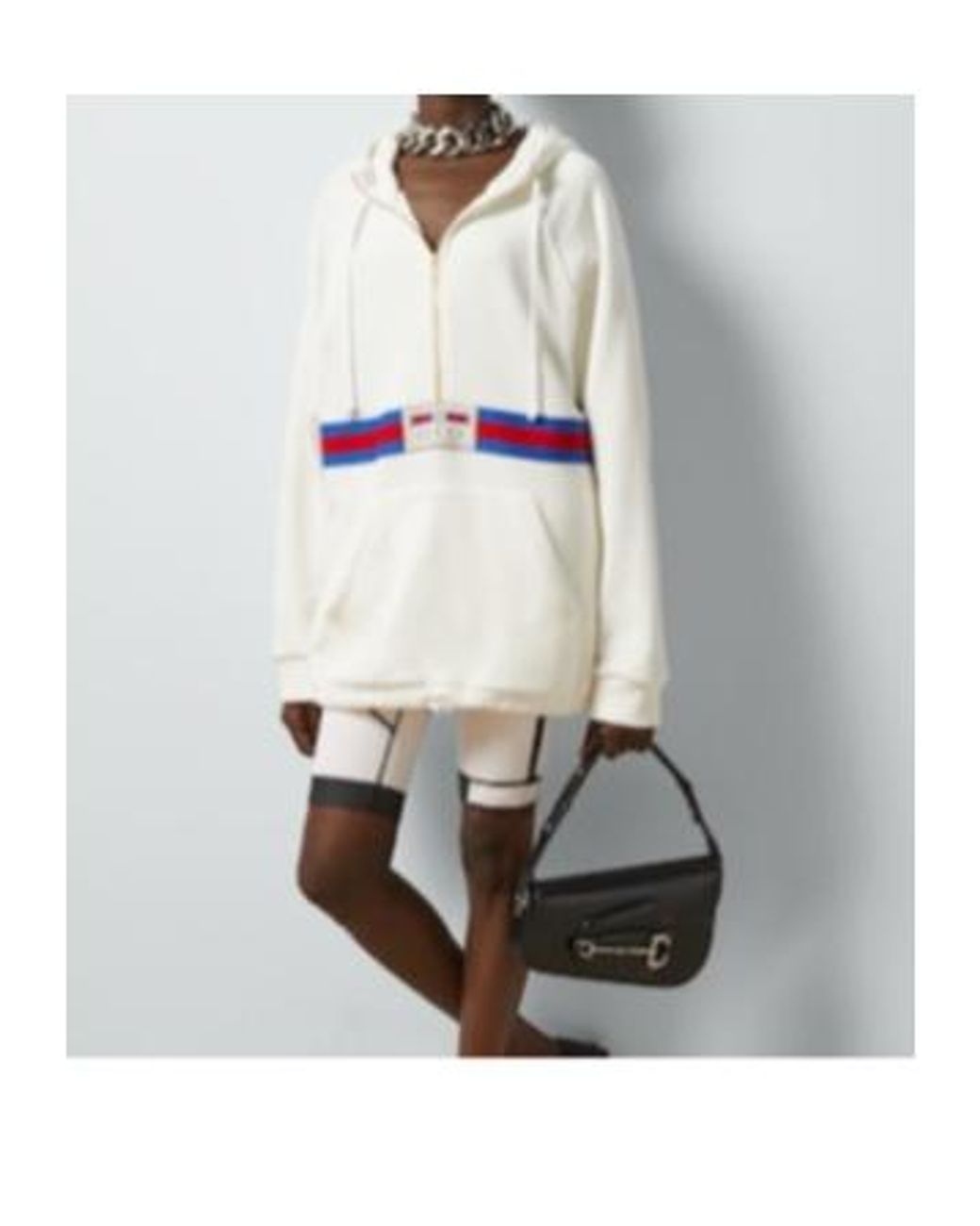 Gucci White Cotton Jersey Sweatshirt With Web