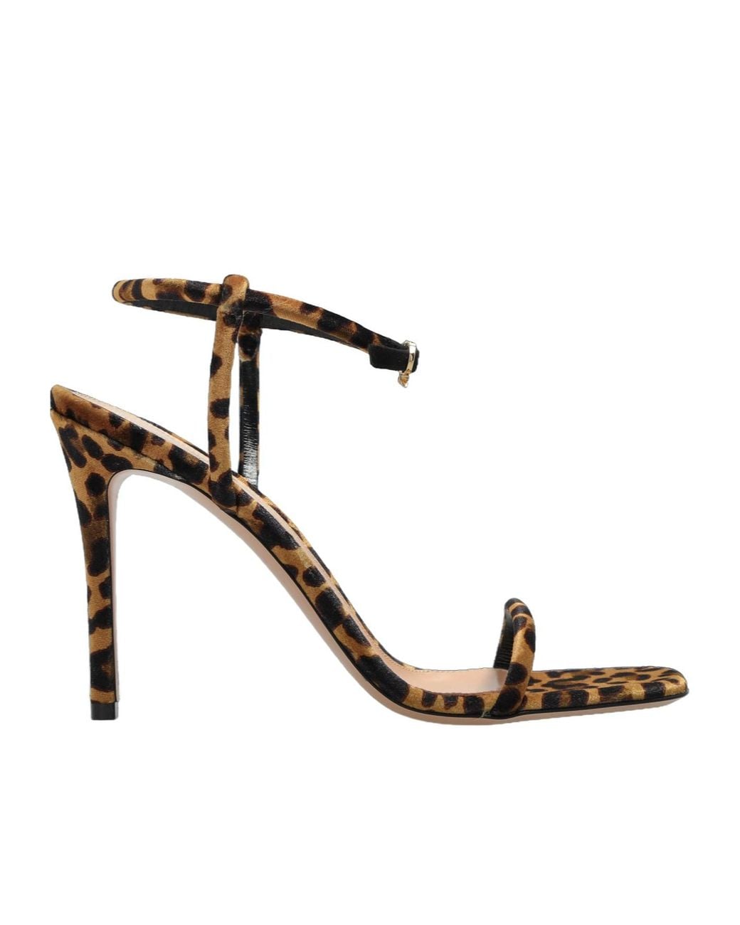 Gianvito Rossi Metallic Animal-Print Strappy Heeled Sandals