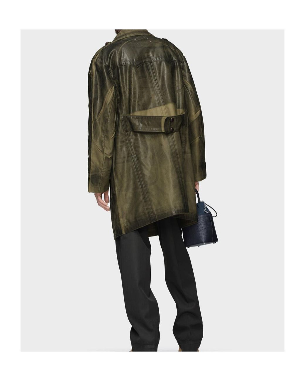 Maison Margiela Green Double-Breasted Caban Coat for men