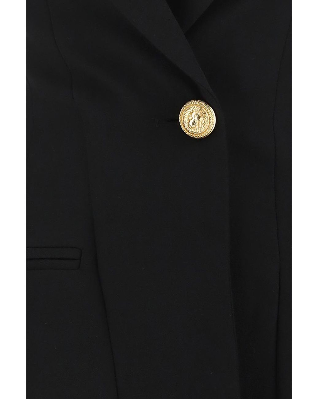 Balmain Black Long Sleeved Tailored Dress