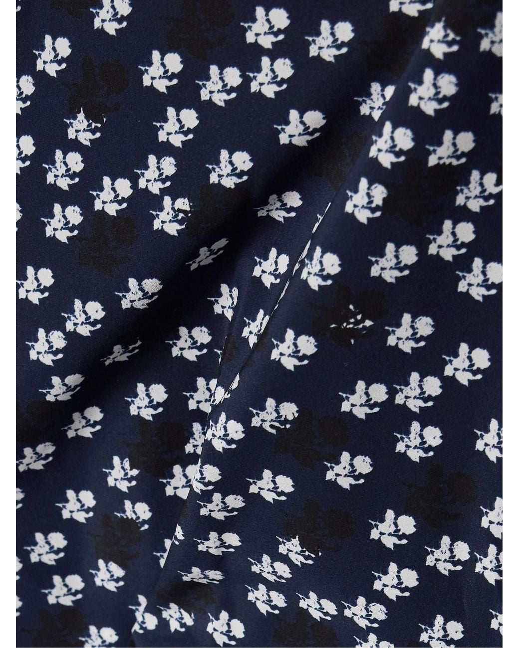 Proenza Schouler Blue Alina Draped Floral-Print Crepe Midi Dress
