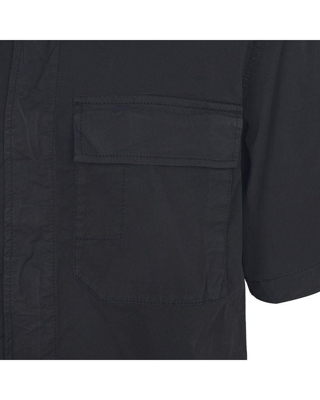 Stone Island Black Short Sleeve Buttoned Shirt for men