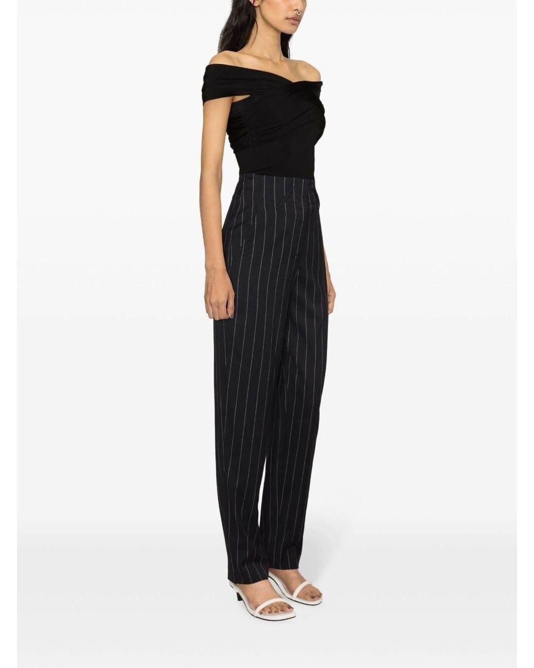IRO Blue Striped Tapered Pants