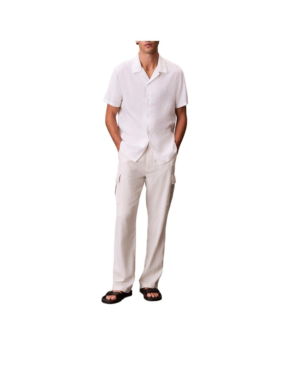 Calvin Klein White Solidcolor Shortsleeve Shirt for men