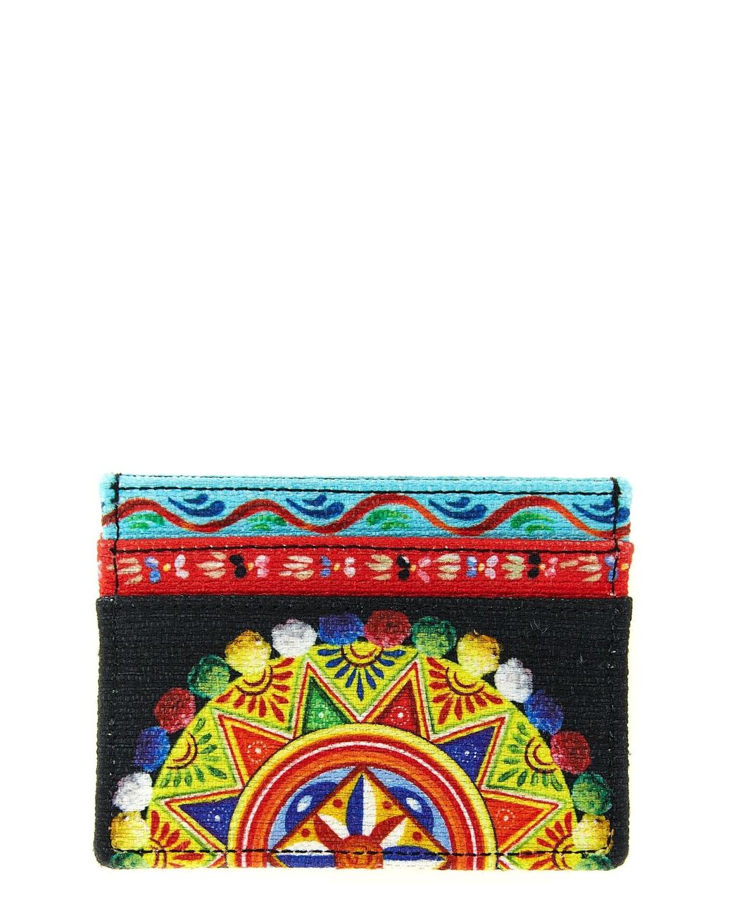 Dolce & Gabbana Multicolor Carretto Print Card Holder Wallet